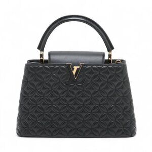 Louis Vuitton Monogram Flower Capucines MM Black